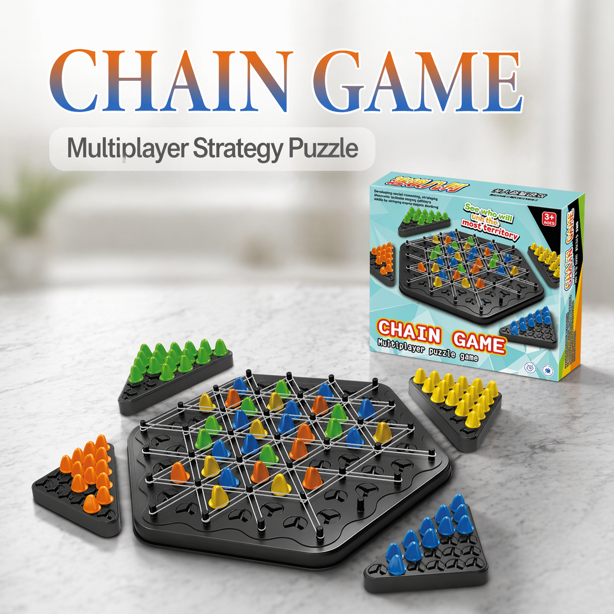 Chain Triangle Chess Game, Tri - Party Games Kids And Adults ulasan dan harga