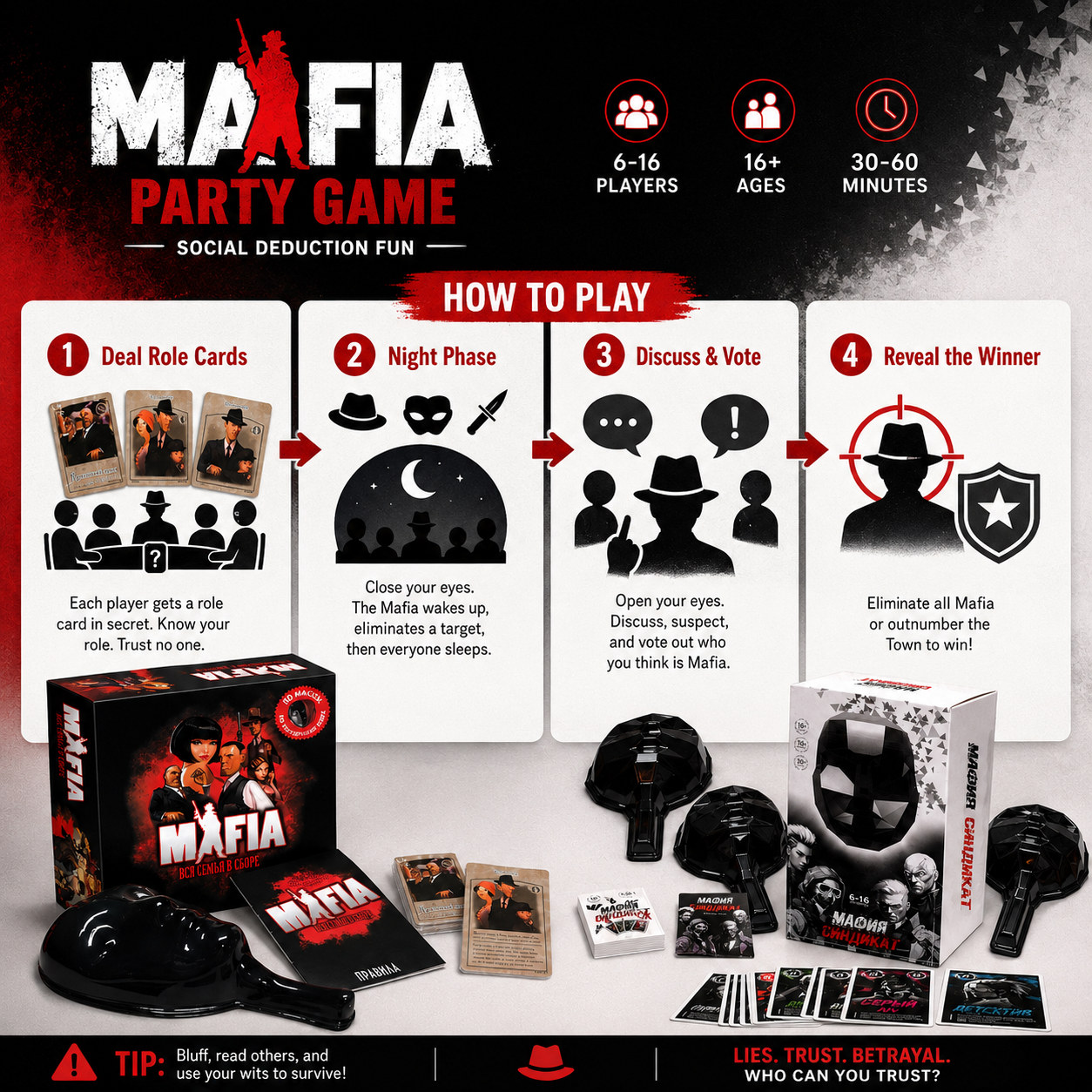 Mafia Party Board Game, Social - Party Games Mafia ulasan dan harga