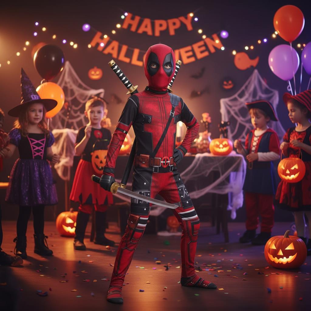 3-12Y Kids Deadpool Costume wi - Party Games Children ulasan dan harga