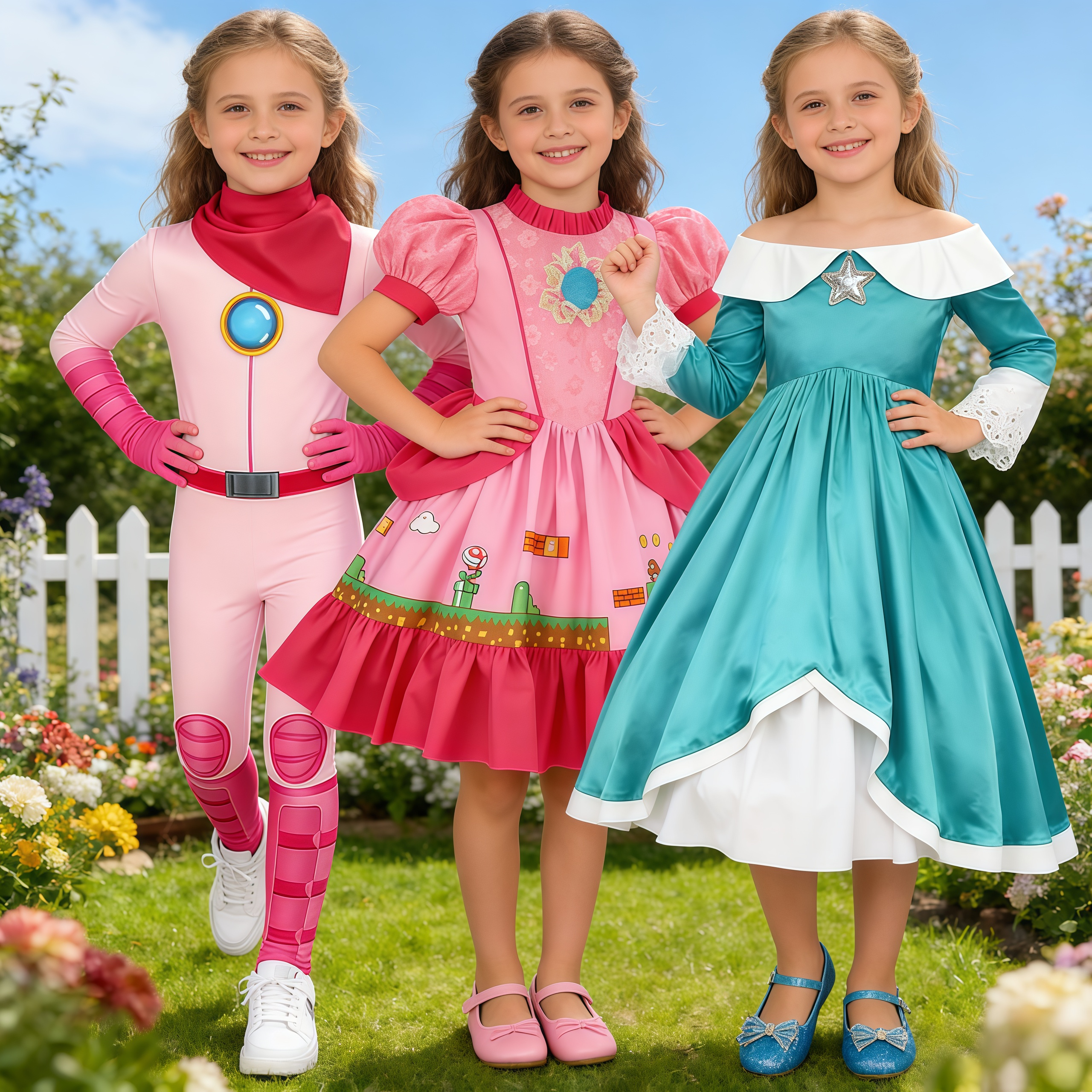 Girls Peach Princess Jumpsuit  - Party Games Children ulasan dan harga