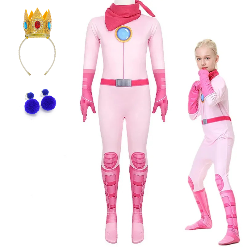 Girls Peach Princess Jumpsuit  - Party Games Children ulasan dan harga