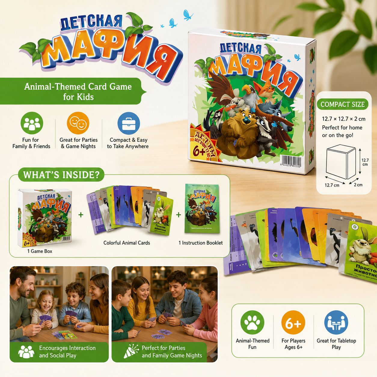 Animal Mafia Card Game, Funny  - Party Games Mafia ulasan dan harga